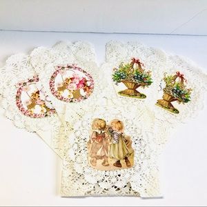 Vintage Victorian. Paper Lace Cards/Potpourri Holder, (5) Exc
